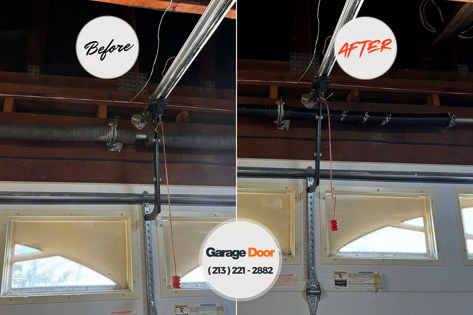 Before and after: garage door repair Newberry, MI